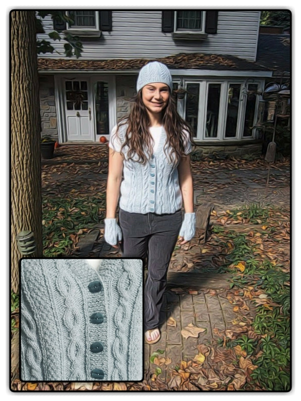 Cables and Textures Vest Kit - Designed by Kathy Zimmerman