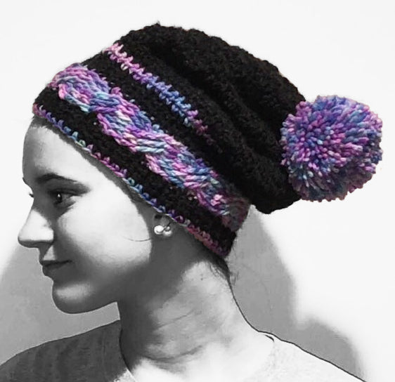 Colored Cable Hat -Designed by Karen McKenna