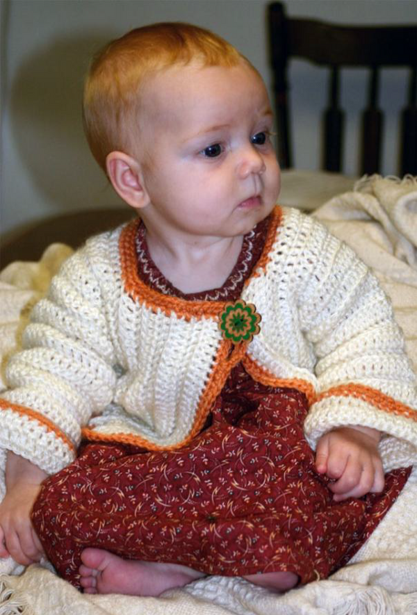 Crochet for Baby Sweater - Designed by Judy Head