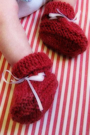 Knit for Baby Booties  - Designed by Judy Head