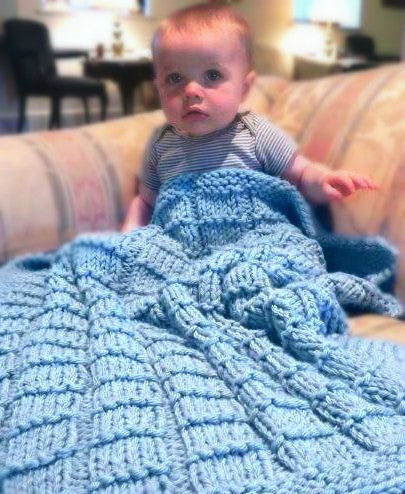 Oh Boy, Quick Baby Afghan  - Designed by Eleanor Swogger