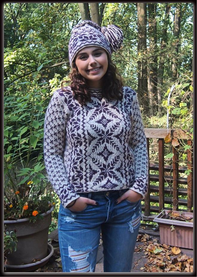 Ranch Rose Sweater & Hat  - Designed by Kate Lemmers