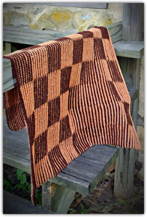 Shadow Knit Checkerboard Baby Blanket  - Designed by Clara Masessa