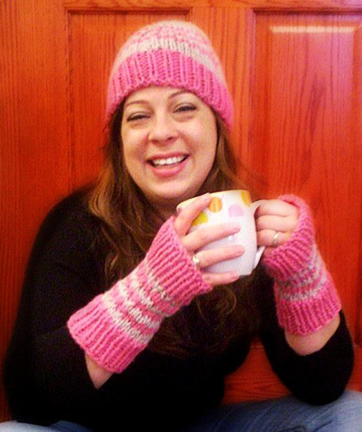 Slip Stitch Strip Hat and Mitts  - Designed by Kat Koeller