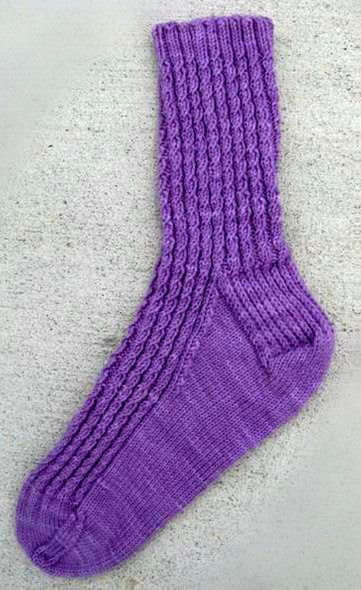 Two Stitch Twist Socks - Designed by Judy Head